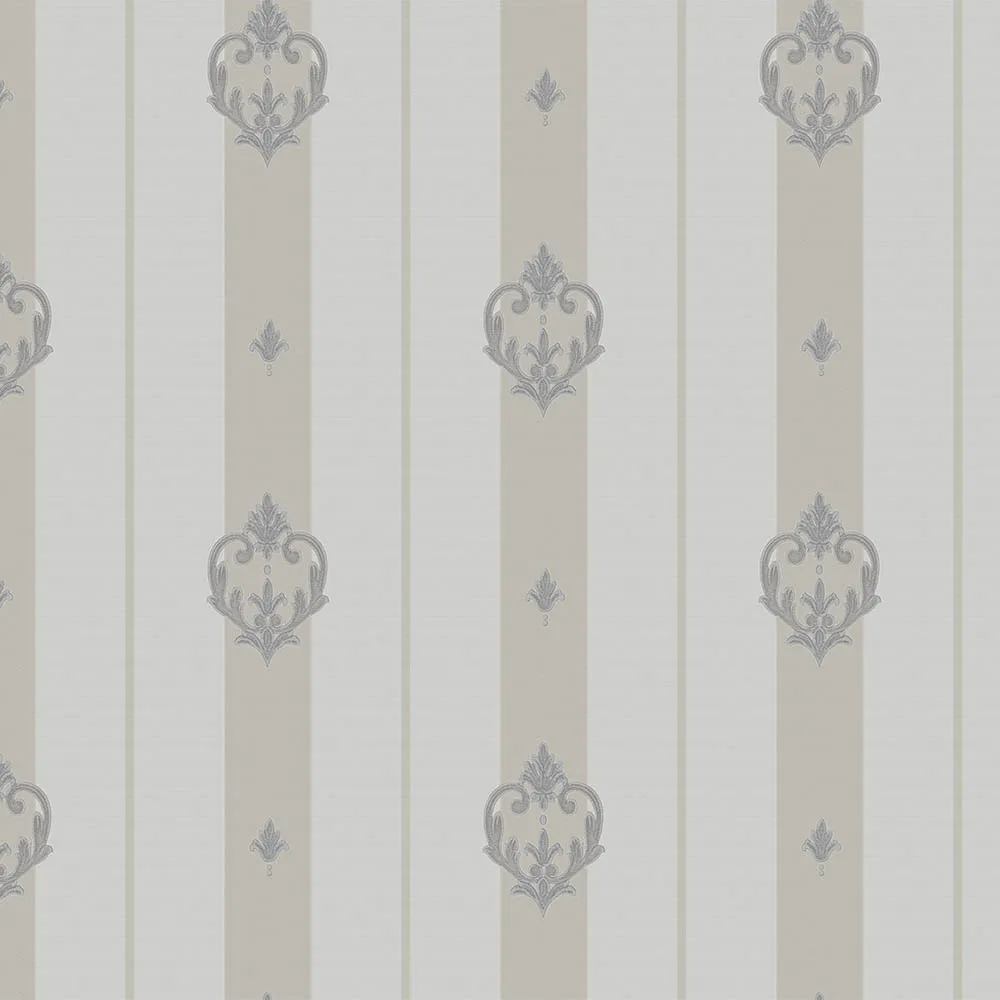 Beige Embossed Wallpaper – Regal Damask (7804-3)